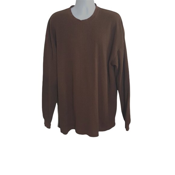 John Son Other - John Son Mens Long Sleeve Shirt 4XL Thermal Heavy Weight Brown